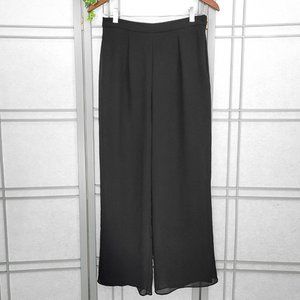 R&M Richards Black Mesh Overlay Wide Leg Pants 8P